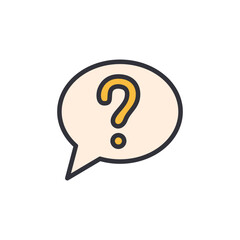 Chat question colored icons, minimalist vector illustration ,simple transparent graphic element .Isolated on white background