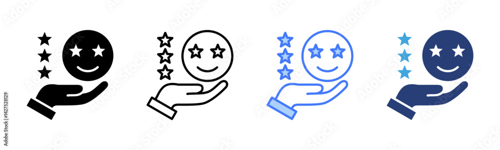 Poster Satisfaction icon sheet multiple style collection