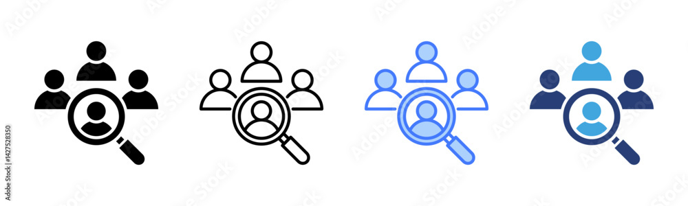 Poster hiring icon sheet multiple style collection