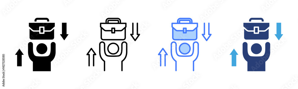 Poster Workload icon sheet multiple style collection