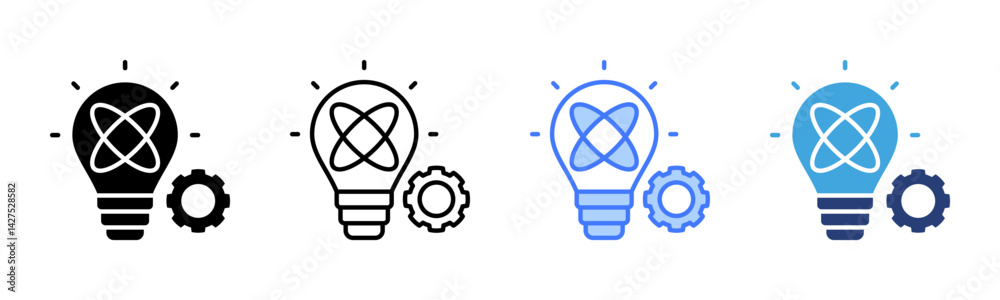 Poster innovation icon sheet multiple style collection