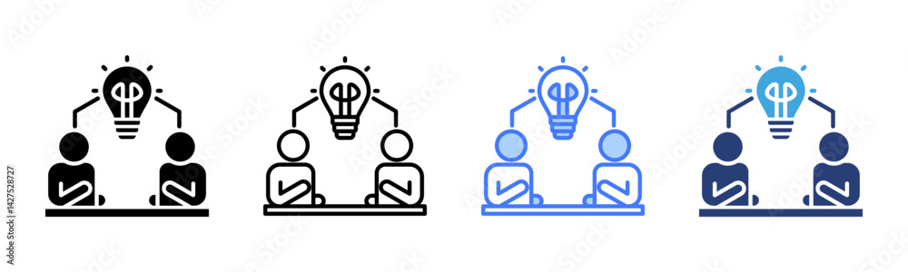 Poster Brainstorming icon sheet multiple style collection