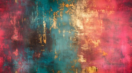 Vibrant, textured surface with bold color transitions.