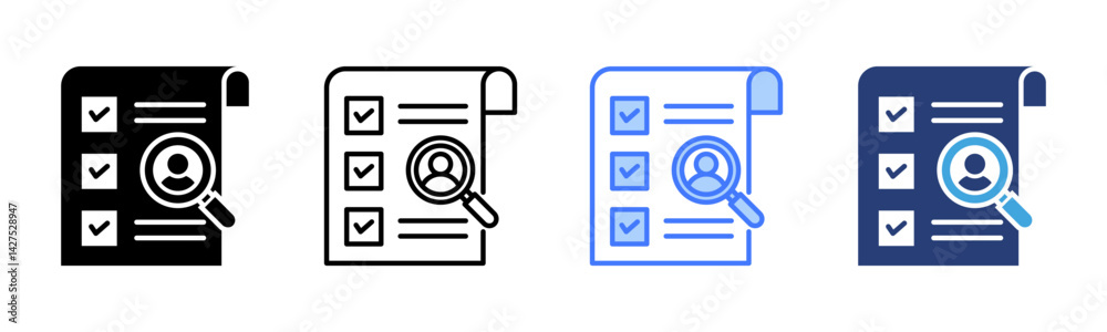 Poster Evaluation icon sheet multiple style collection