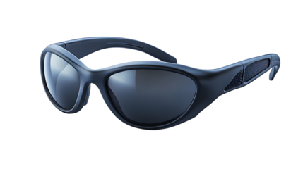 Stylish, dark-toned sunglasses.  Modern, protective eyewear design