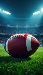 Oval ball design with vector pattern in American football stadium , sports, winner, grid