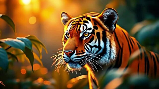 3D Tiger Animation in Lush Jungle Environment