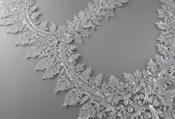 Shimmering background with luxurious silver leaf lace border; exquisite detail ,  lace,  invitation,  shimmer
