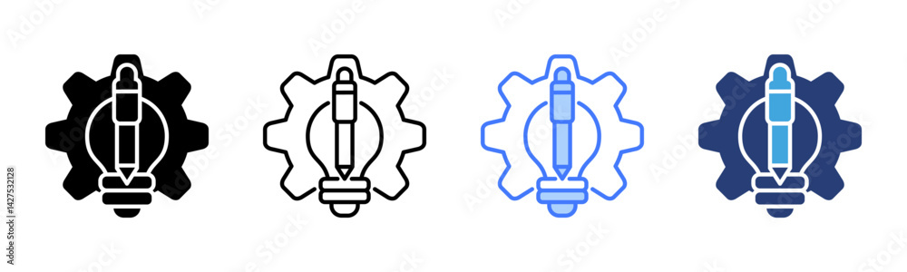 Poster Learning And Development icon sheet multiple style collection