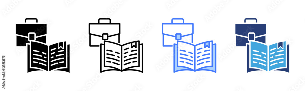 Poster Learning And Development icon sheet multiple style collection
