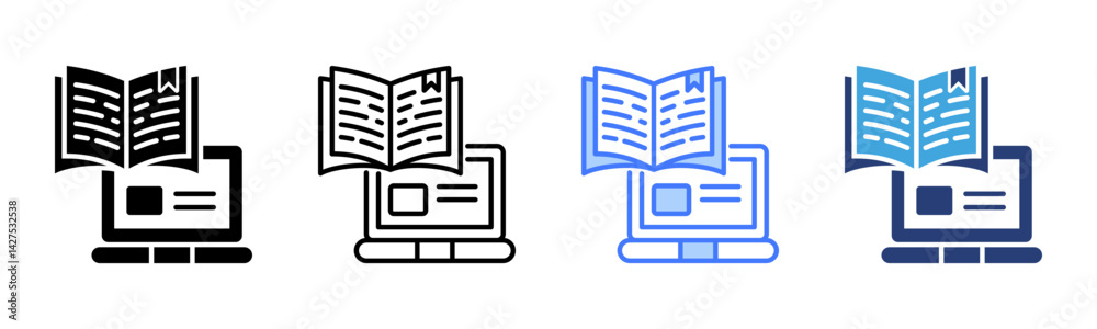 Poster Adaptive Learning icon sheet multiple style collection