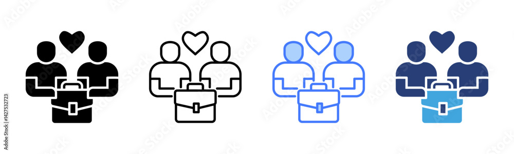 Poster Interpersonal Skills icon sheet multiple style collection