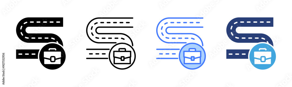 Poster Career Path icon sheet multiple style collection