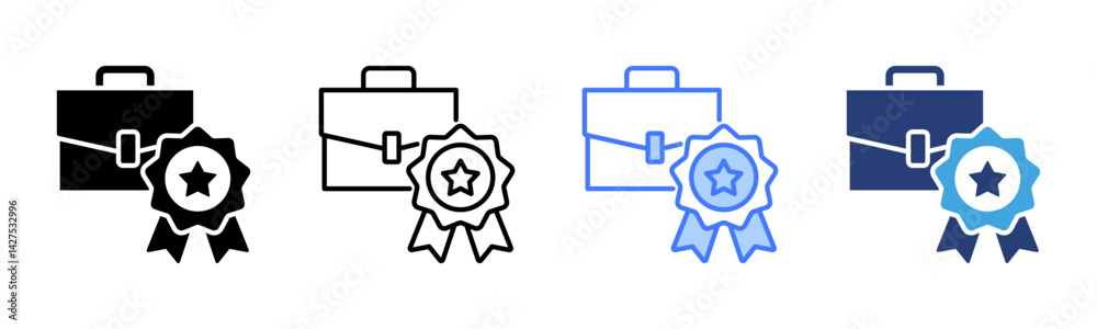Poster Work Quality icon sheet multiple style collection