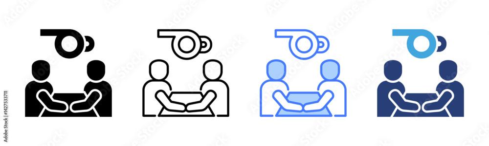 Poster coaching icon sheet multiple style collection