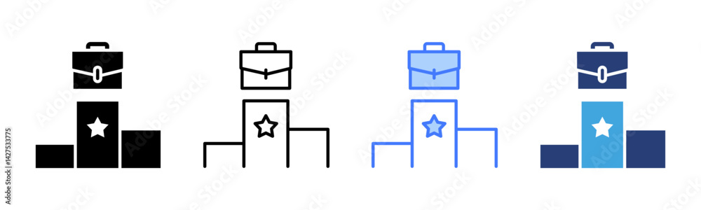 Poster Competency icon sheet multiple style collection