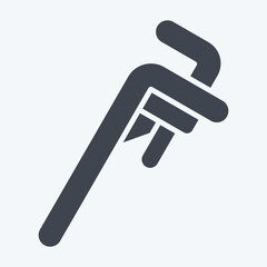Icon Pipe Wrench. related to Repair Tools symbol. glyph style. design editable
