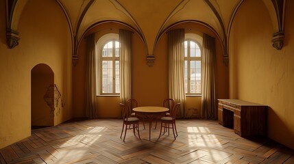 Fototapeta premium Classic room setup with elegant design elements and vintage style