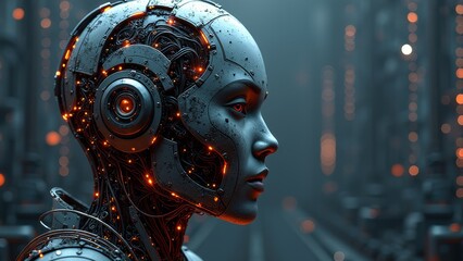 Fototapeta premium Futuristic Mechanical Figure