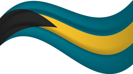 Bahamas wavy flag, waving flag vector illustration