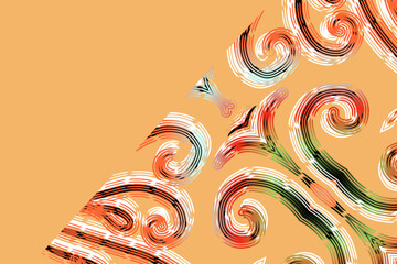 luxury traditional Indonesian Dayak batik design with aesthetic gradient background 