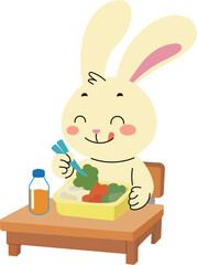 Little rabbit eating nutritious lunch