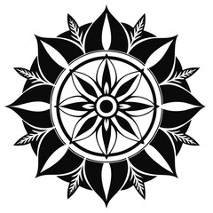 black and white flower