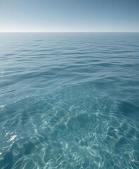 Subtle ripples on a tranquil light blue water surface  Peaceful ocean scene ,  reflection,  aqua