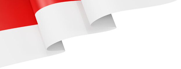 Indonesia Flag Ribbon Corner Border Illustration