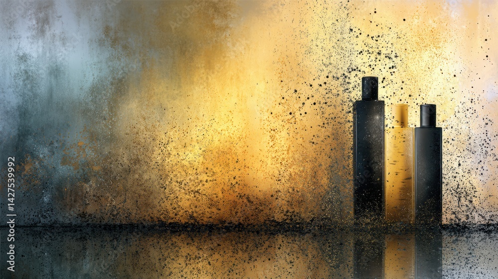Poster Luxury Oil Concept With Minimalist Black and Gold Gradient Design Showcasing Elegance and Sophistication in a Modern Setting