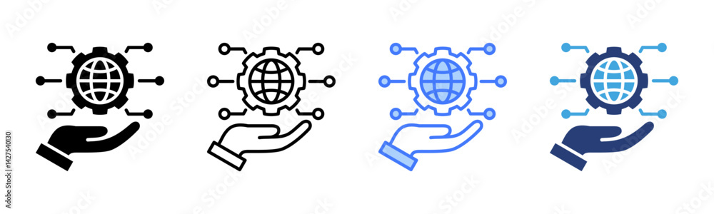 Poster Digital Transformation icon sheet multiple style collection