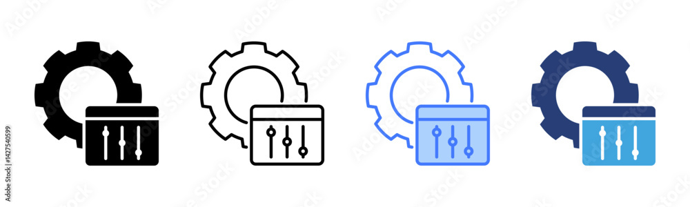 Poster Configuration icon sheet multiple style collection