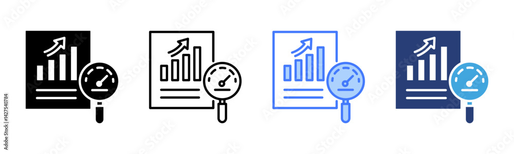 Poster Benchmarking icon sheet multiple style collection