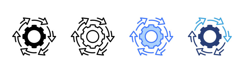 Process Management icon sheet multiple style collection