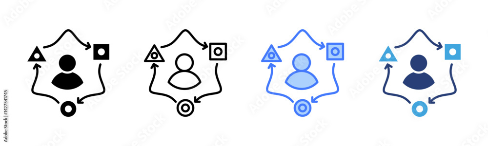 Poster adaptation icon sheet multiple style collection