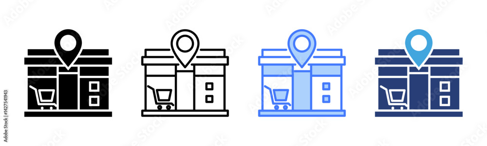 Poster Marketplace icon sheet multiple style collection
