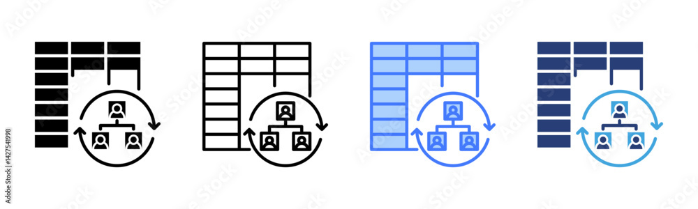 Poster reorganization icon sheet multiple style collection