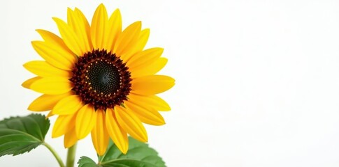 Fototapeta premium Vibrant sunflower, plump seeds, pristine white backdrop, harvest, isolated, plant