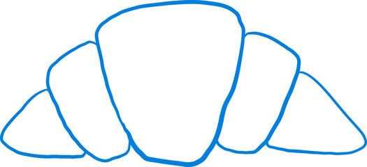Croissant Icon in Hand Drawn Line Art Style