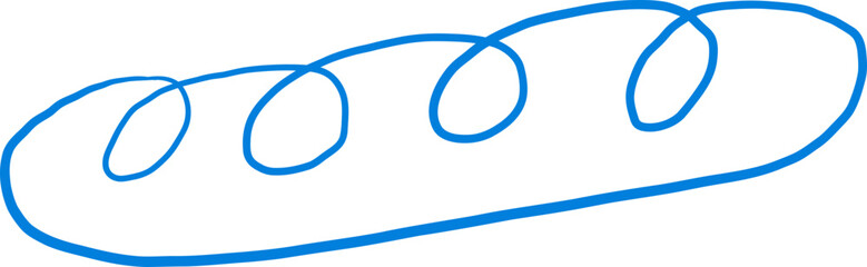 Baguette Icon in Simple Line Art Style