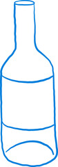 Wine Bottle Icon in Simple Line Art