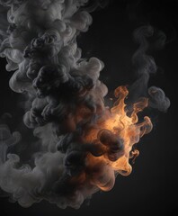Abstract smoke, deep black canvas  Glowing, translucent textures ,  background,  fog,  translucent