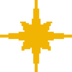 Radiant pixel starburst with flares