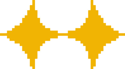 Pixel art design with opposing stars