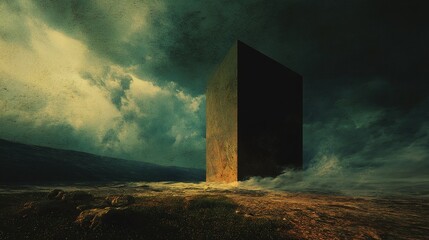 Vast, ominous structure stands against a dramatic sky.