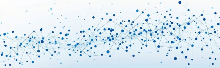 Abstract Blue Network: Connected Dots and Lines in a Serene Style