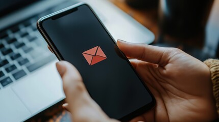 A close-up of a hand clicking to delete junk emails on a phone