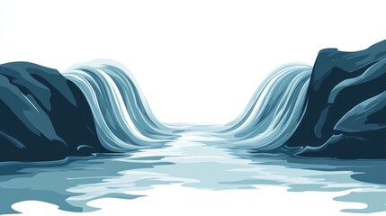 Waterfall cascading over rocks