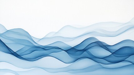 Fototapeta premium Abstract flowing blue waves (1)