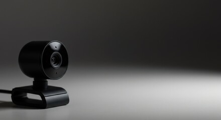 High-Definition Webcam Product Photography Studio Shot: Sleek Black Design for Modern Technology